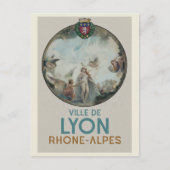 Lyon Vintag painting Frankreich Postkarte (Vorderseite)