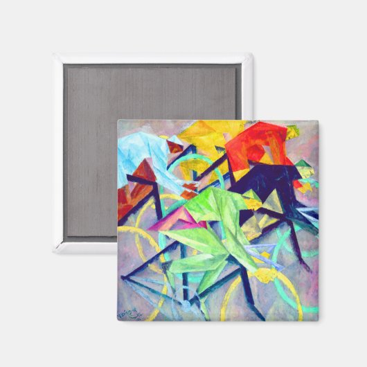 Lyonel Feininger Radrennen Magnet (Vorderseite/Rückseite)