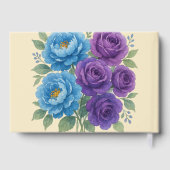 Lyons Blue Peony und Fig Lila Rose Hochzeit Gästebuch (Rückseite)