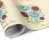 Lyons Blue Peony und Fig Lila Rose Hochzeit Geschenkpapier (Rolleneckpunkt)