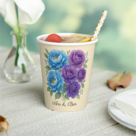 Lyons Blue Peony und Fig Lila Rose Hochzeit Pappbecher