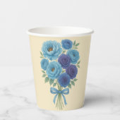 Lyons Blue Peony und Fig Lila Rose Hochzeit Pappbecher (Rückseite)