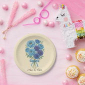 Lyons Blue Peony und Fig Lila Rose Hochzeit Pappteller (Party)