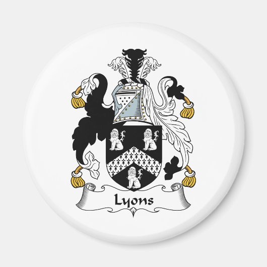Lyons-Familienwappen Magnet (Vorne)