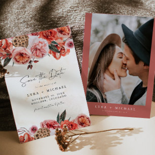LYRA Bohemian Herbst Herbst Blumen Save the Date Einladung
