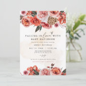 LYRA Bohemisch Fall Floral Baby Dusche Einladung (Stehend Vorderseite)