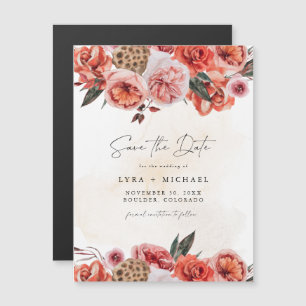 LYRA Bohemischer Fall Floral Speichern Sie das Dat Magnetkarte