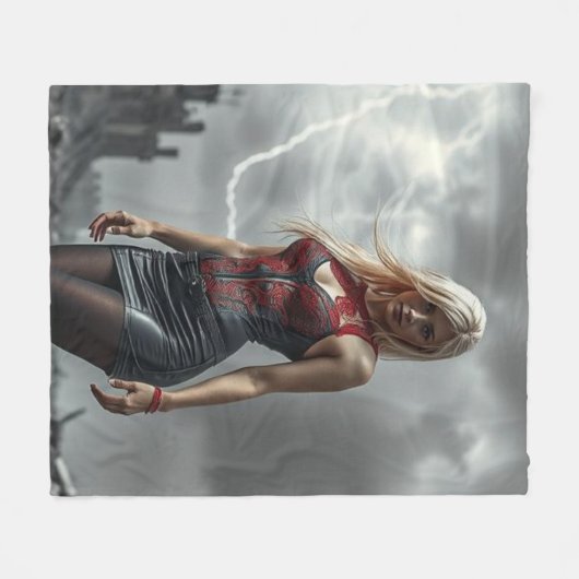 Lyra, Tochter des Blitzes Fleecedecke (Vorderseite (Horizontal))