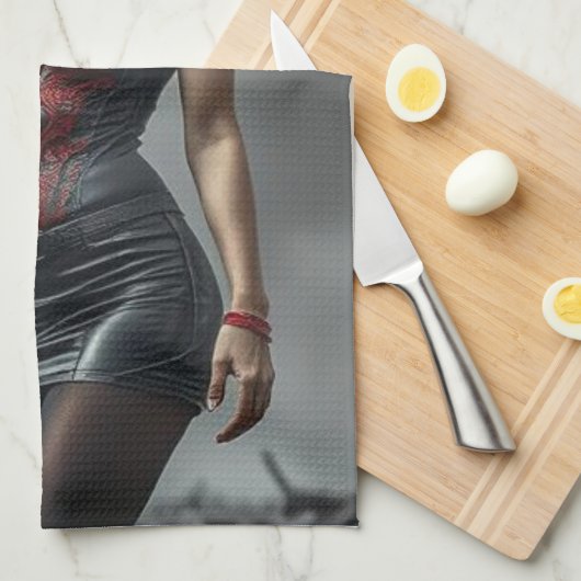 Lyra, Tochter des Blitzes Geschirrtuch (Viertel Falte)