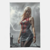 Lyra, Tochter des Blitzes Geschirrtuch (Vertikal)