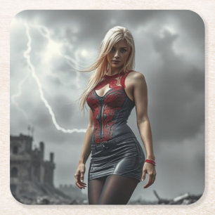 Lyra, Tochter des Blitzes Rechteckiger Pappuntersetzer