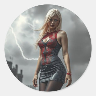 Lyra, Tochter des Blitzes Runder Aufkleber