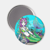 Lyra Tropical Rainbow Mermaid Magnet (Vorderseite/Rückseite)