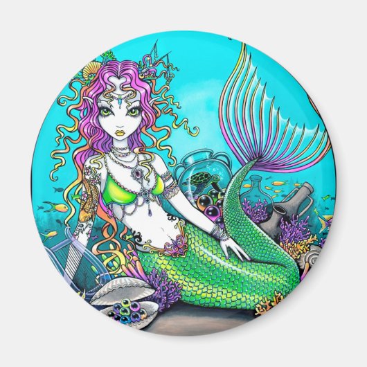 Lyra Tropical Rainbow Mermaid Magnet (Vorne)