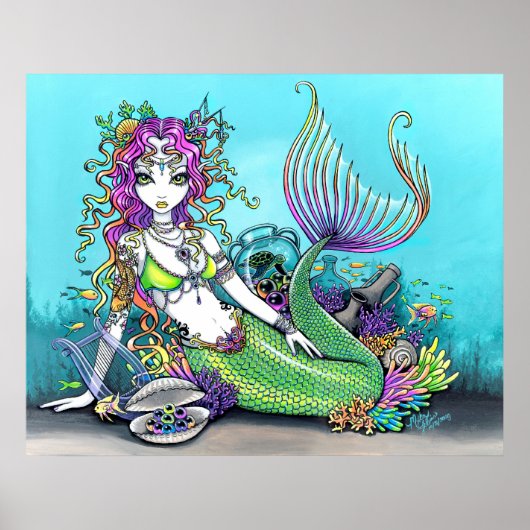 Lyra Tropical Rainbow Mermaid Poster (Vorne)