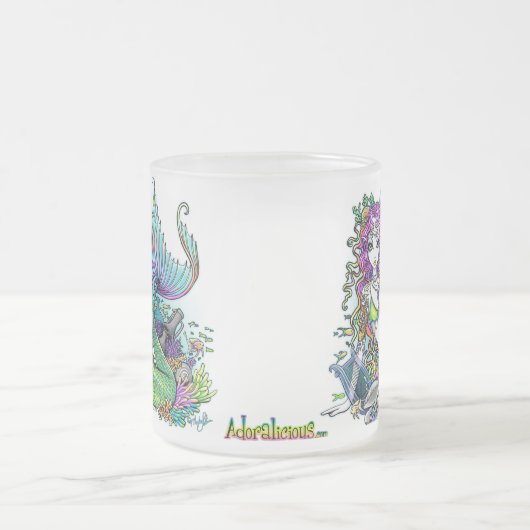 "Lyra" tropische Meerjungfrau-Kunst-eisige Mattglastasse (Mittel)