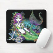 "Lyra" tropische Regenbogen-Meerjungfrau-Kunst Mousepad (Mit Mouse)