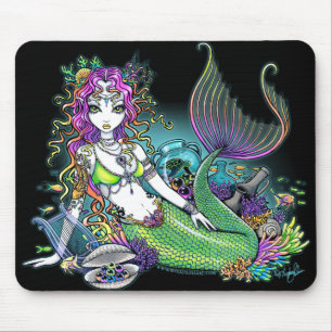 "Lyra" tropische Regenbogen-Meerjungfrau-Kunst Mousepad