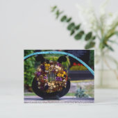 Lyre mit Strohblumen Postkarte (Stehend Vorderseite)
