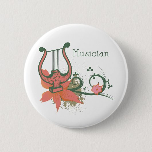 Lyre Musician Button (Vorderseite)