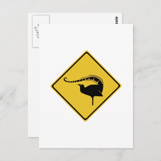 Lyrebird Crossing, Verkehrswarnung, Australien Postkarte (Vorne/Hinten)