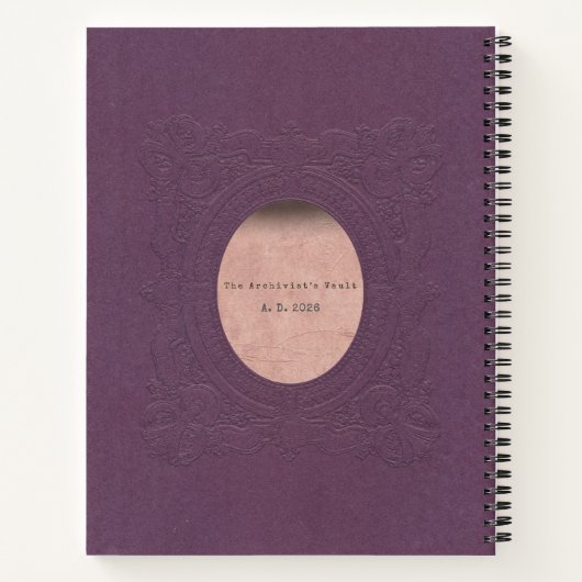 Lyric & Lore Embossed Purple Archive Journal Notizblock (Rückseite)