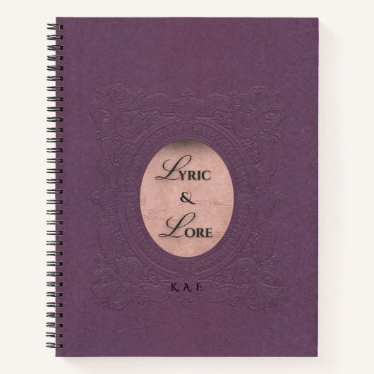 Lyric & Lore Embossed Purple Archive Journal Notizblock (Vorderseite)