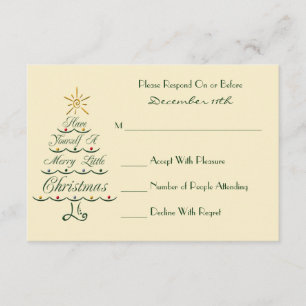 Lyrical Christmas Tree RSVP Card Karte