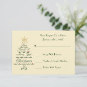 Lyrical Christmas Tree RSVP Card Karte (Stehend Vorderseite)