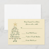 Lyrical Christmas Tree RSVP Card Karte (Vorne/Hinten)