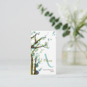 Lyrical Trees Monogram Personalisiert Visitenkarte (Stehend Vorderseite)