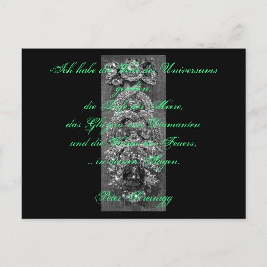 Lyrik Gedicht Liebe – Dresdner Grüner Diamant Postkarte (Vorderseite)