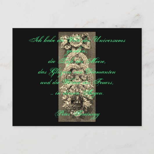 Lyrik Gedicht Liebe – Dresdner Grüner Diamant Postkarte (Vorderseite)