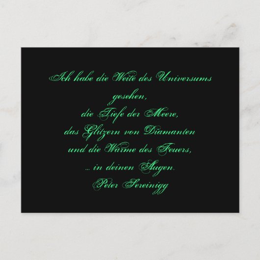 Lyrik Gedicht Liebe – Love poem – Peter Sereinigg Postkarte (Vorderseite)