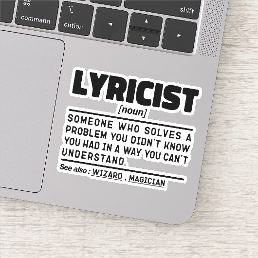 Lyriker Noun Definition Song Writer Humorer Witz Aufkleber (Detail)