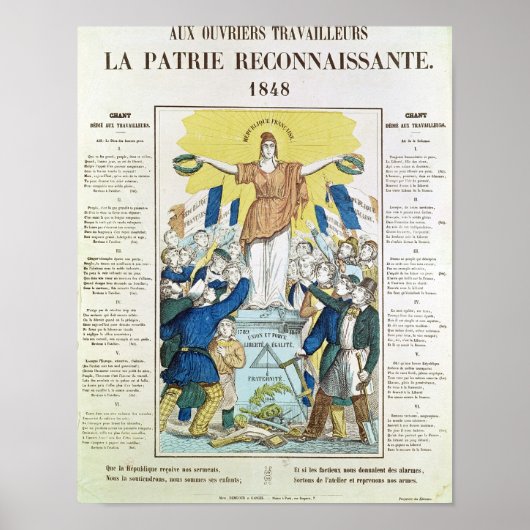 lyrisches Blatt für ein Lied, das dem Poster (Vorne)
