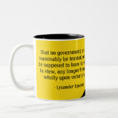 Lysander Spooner Zitat-Tasse Zweifarbige Tasse (Links)
