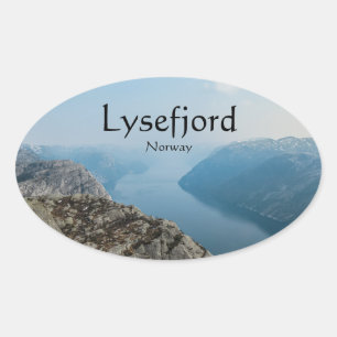 Lysefjord Norwegen Ovaler Aufkleber