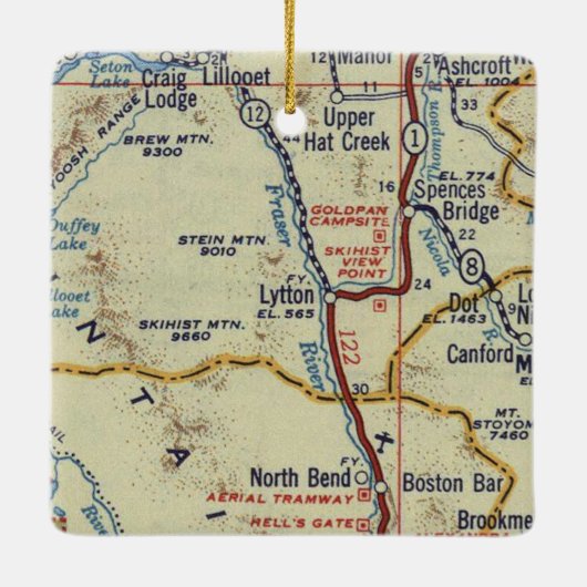 Lytton BC Vintage Karte Keramikornament (Rückseite)