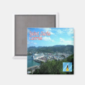 LZ007 CASTRIES, Saint Lucia, Amerika, Kühlschrank Magnet (Vorderseite/Rückseite)