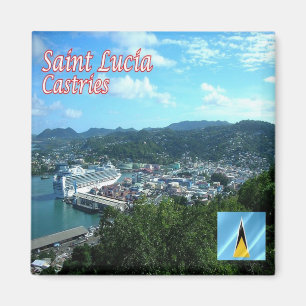 LZ007 CASTRIES, Saint Lucia, Amerika, Kühlschrank Magnet