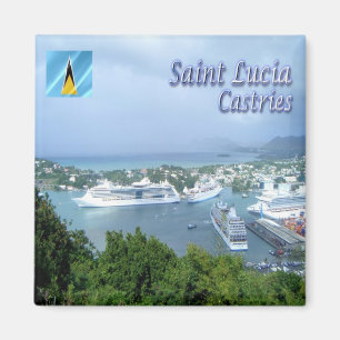 LZ009 CASTRIES, Hafen, Saint Lucia, Kühlschrank Magnet