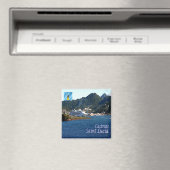 LZ010 CASTRIES, Panorama, Saint Lucia, Kühlschrank Magnet (In Situ (Geschirrspüler))