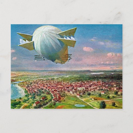 LZ3 Zeppelin Vintage Postkarte 1908 wiederhergeste (Vorderseite)