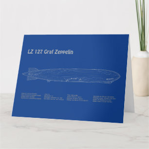LZ 127 Graf Zeppelin - Airship Blueprint Plans AD Dankeskarte