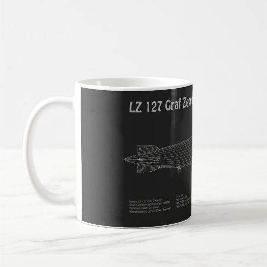 LZ 127 Graf Zeppelin - Airship Blueprint Plans PD Kaffeetasse (Links)