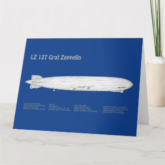 LZ 127 Graf Zeppelin - Luftschiff Blueprint Plans Dankeskarte