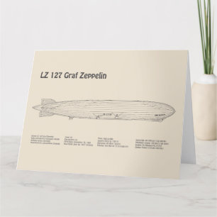 LZ 127 Graf Zeppelin - Luftschiff Blueprint Plans  Dankeskarte
