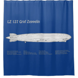 LZ 127 Graf Zeppelin - Luftschiff Blueprint Plans Duschvorhang