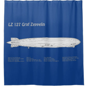LZ 127 Graf Zeppelin - Luftschiff Blueprint Plans  Duschvorhang